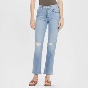 MOTHER The Tom Cat Ankle Distressed High Waist Medium Wash Jeans Size 25